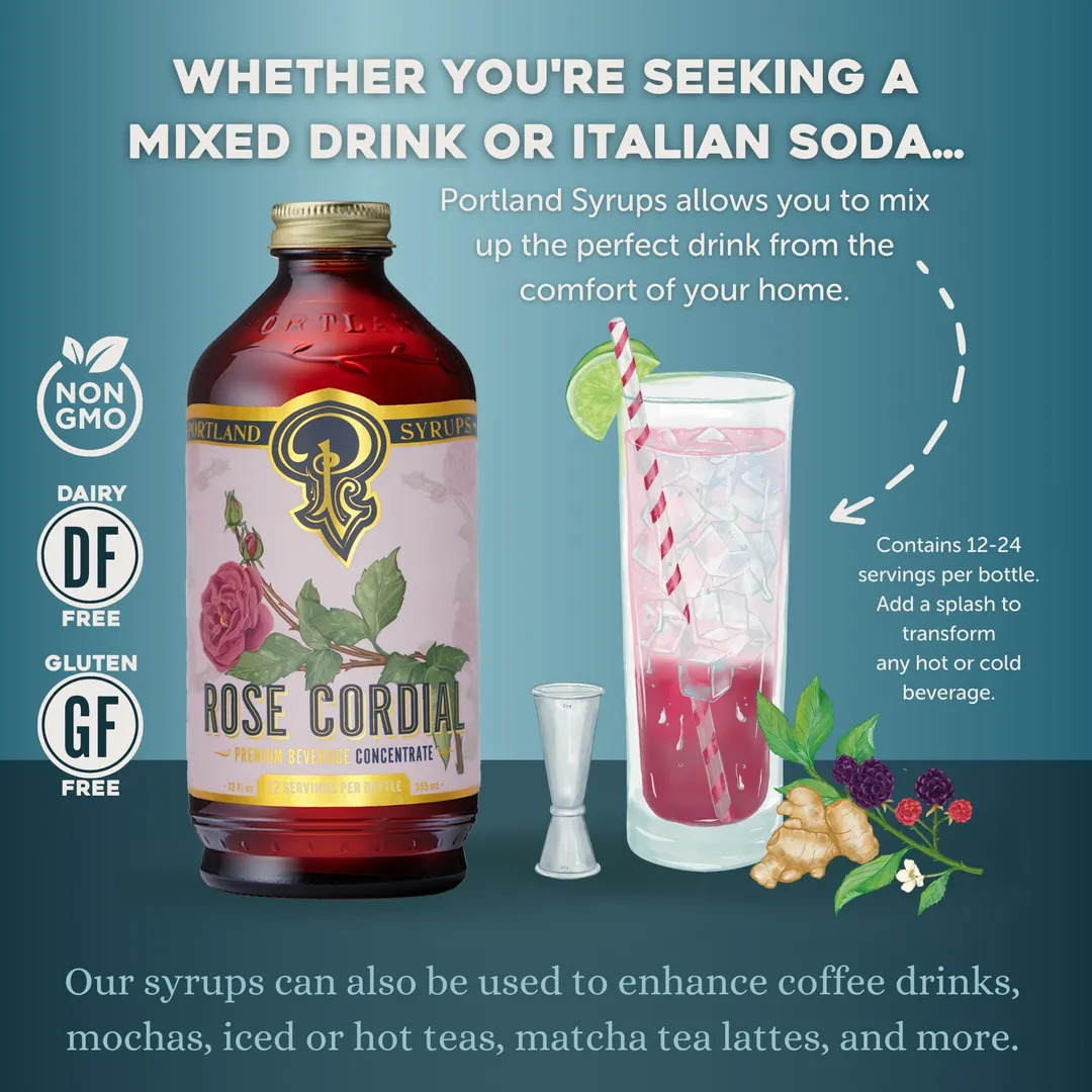 Rose Cordial Syrup 12oz