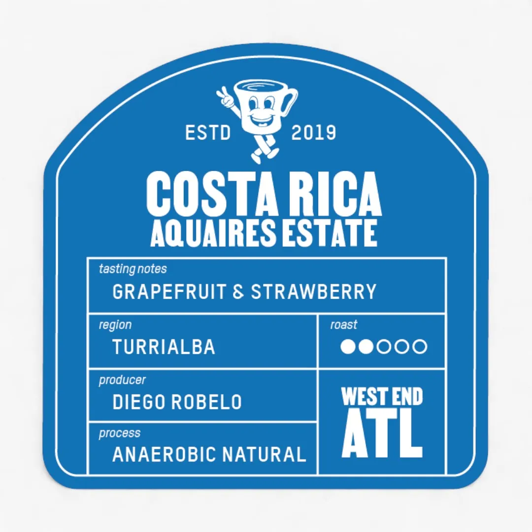 COSTA RICA, AQUIARES ANAEROBIC (5lb) - Whole Bean