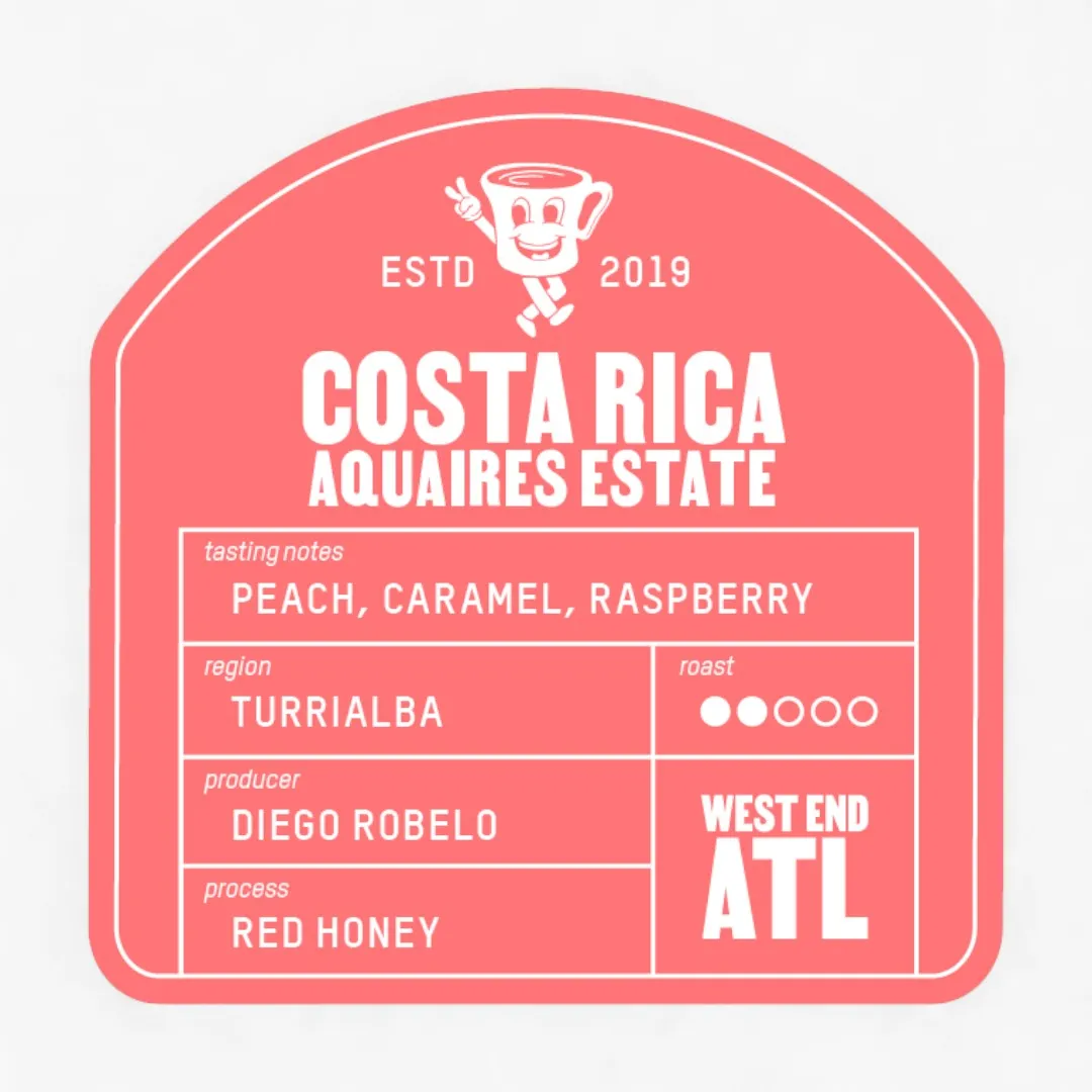 COSTA RICA, AQUIARES RED HONEY (310g) - Ground Coffee