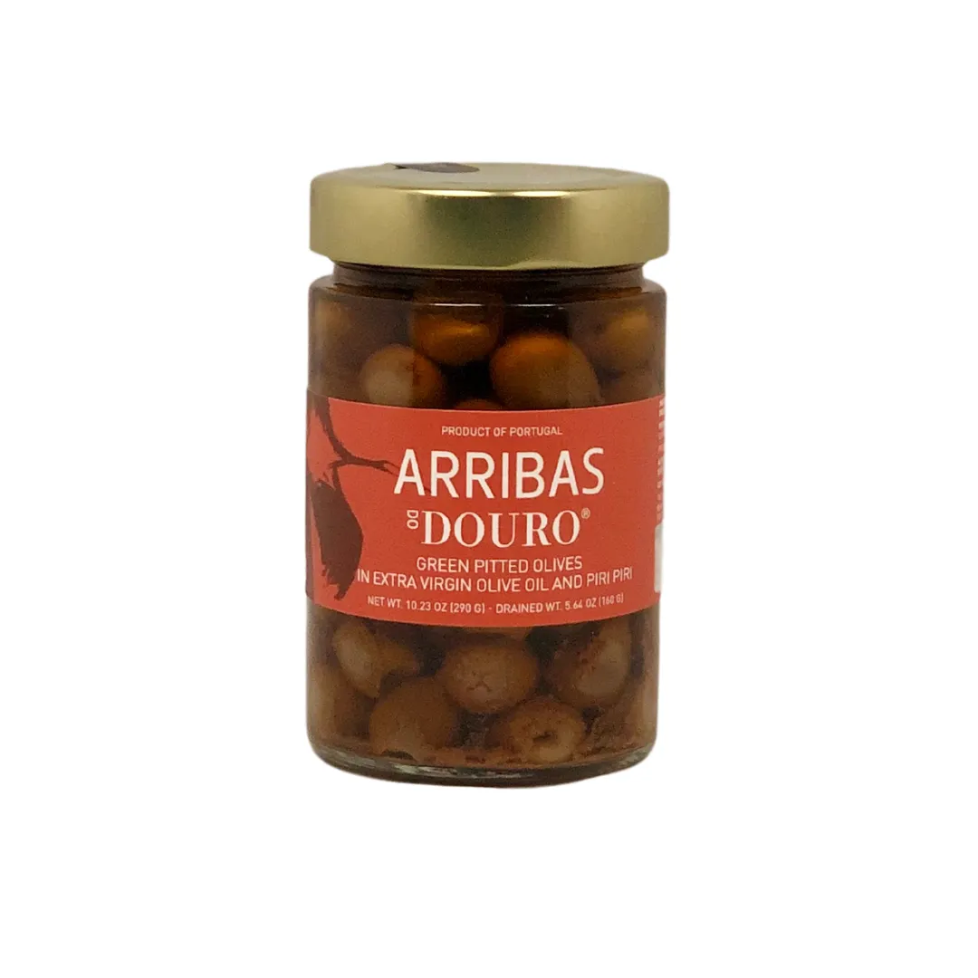 Arribas do Douro Green Pitted Olives in Extra Virgin Olive Oil and Piri-Piri-300gr