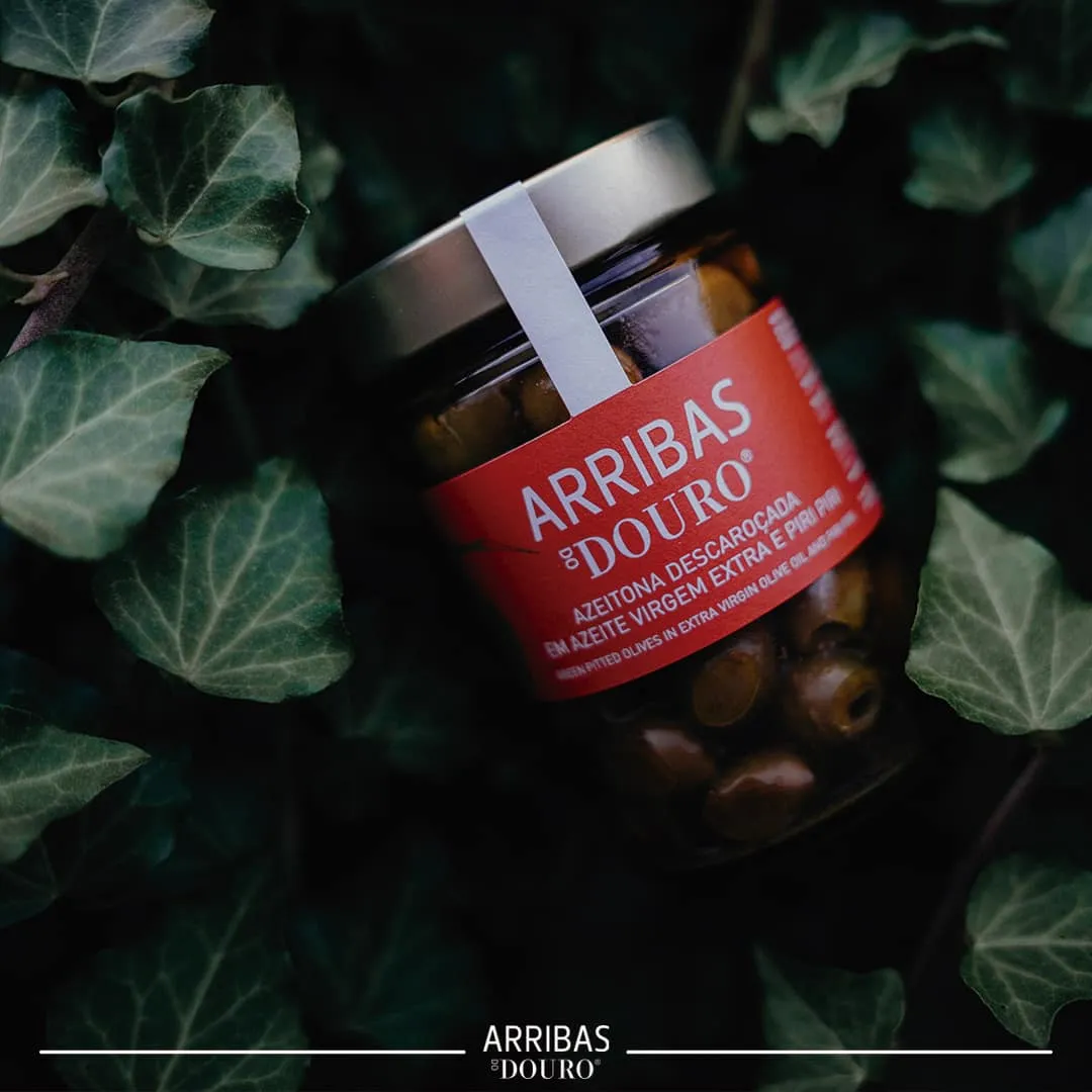Arribas do Douro Green Pitted Olives in Extra Virgin Olive Oil and Piri-Piri-300gr