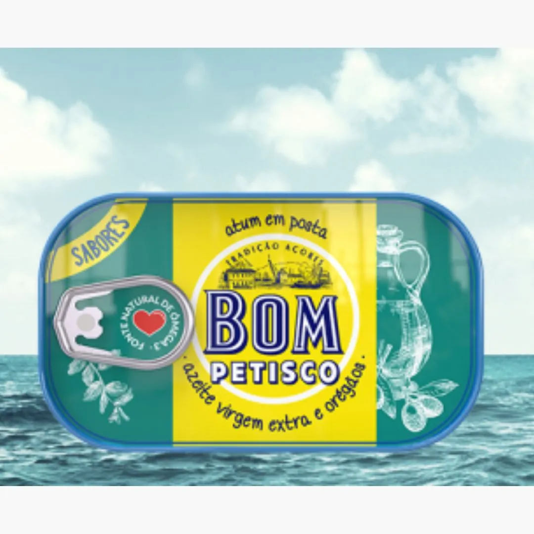 Bom Petisco Solid Tuna in Extra Virgin Olive Oil with Oregano-120gr