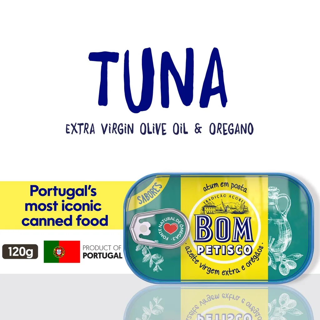 Bom Petisco Solid Tuna in Extra Virgin Olive Oil with Oregano-120gr
