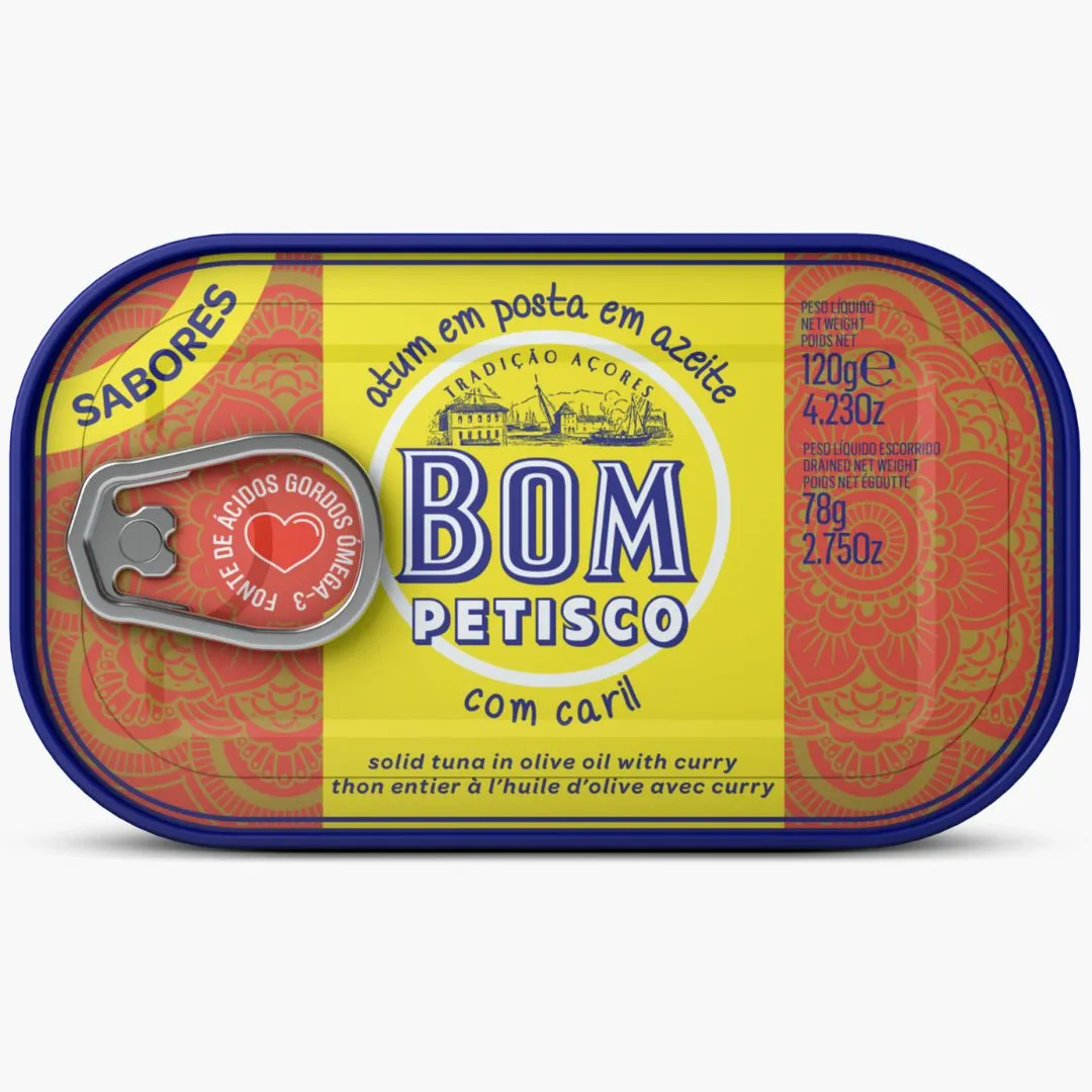 Bom Petisco Solid Tuna in Olive Oil and Curry-120gr