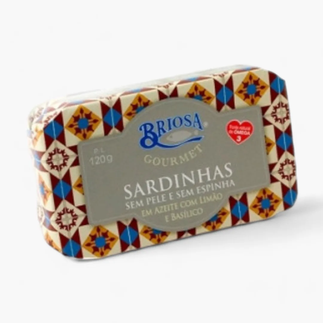 Briosa Gourmet Skinless and Boneless Sardines in Olive Oil with Lemon & Basil