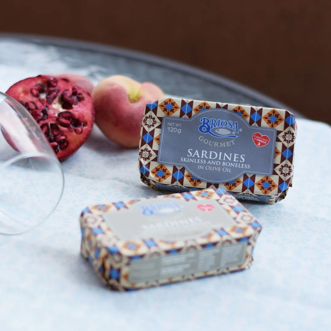 Briosa Gourmet Skinless and Boneless Sardines in Olive Oil with Lemon & Basil