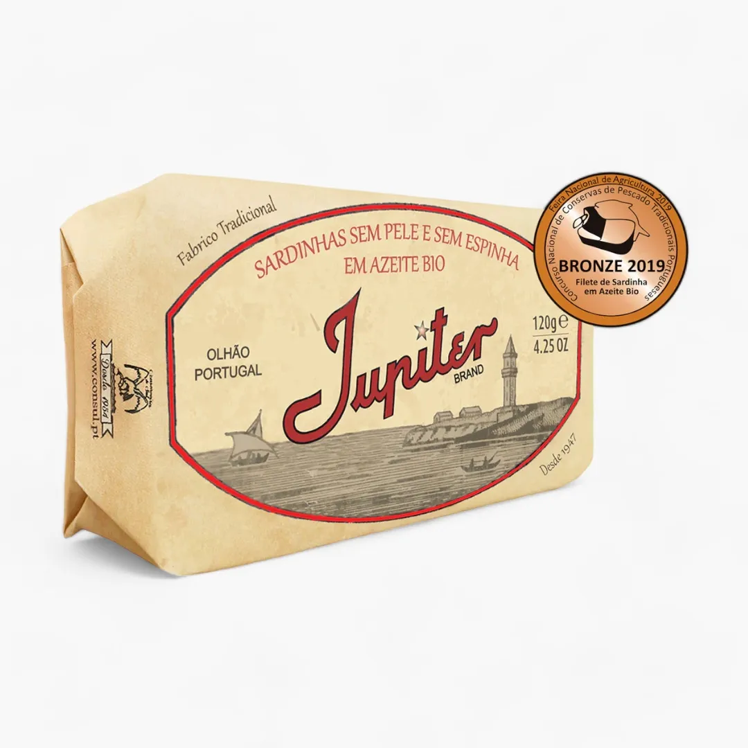 Jupiter skinless and boneless Sardines in Organic Olive Oil