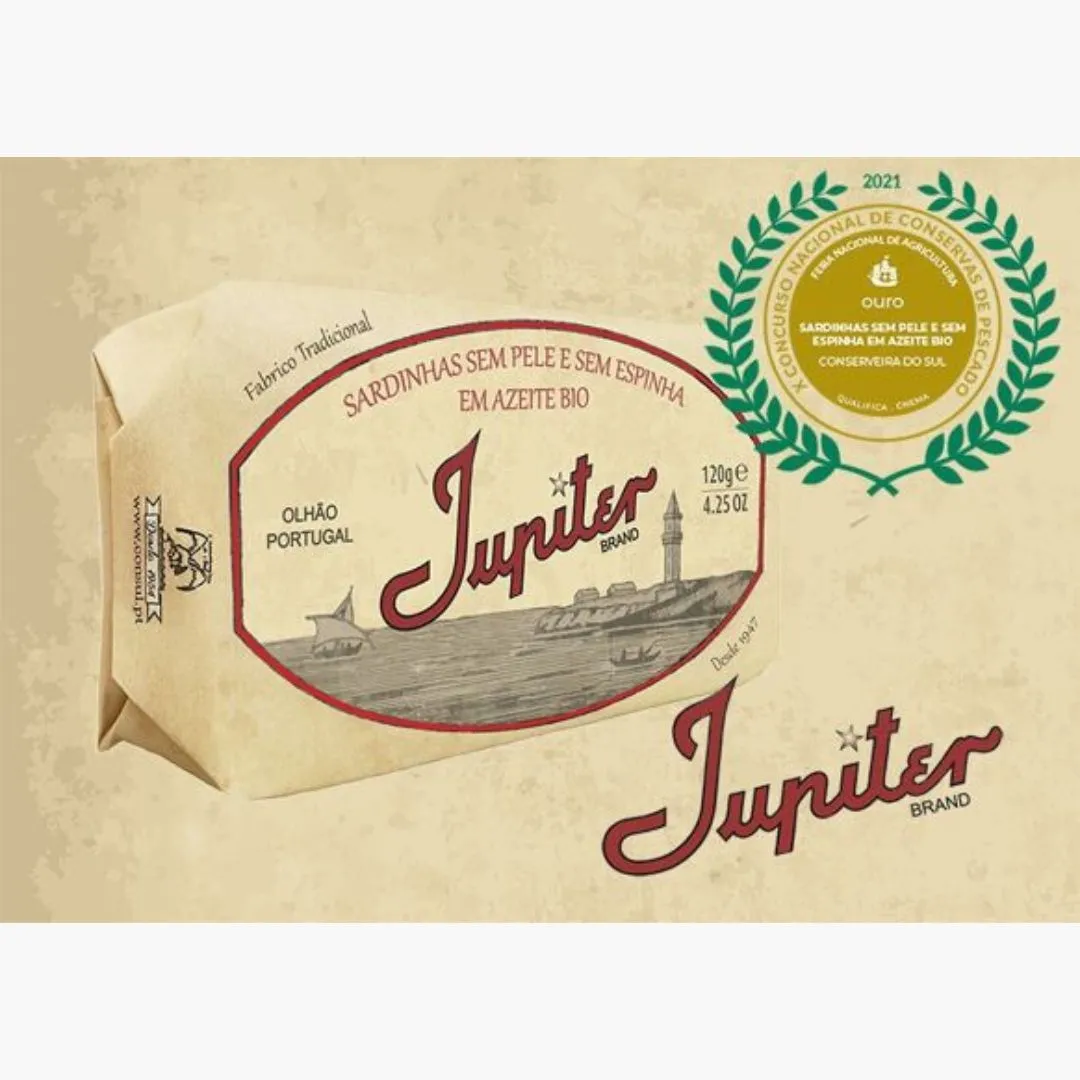 Jupiter skinless and boneless Sardines in Organic Olive Oil