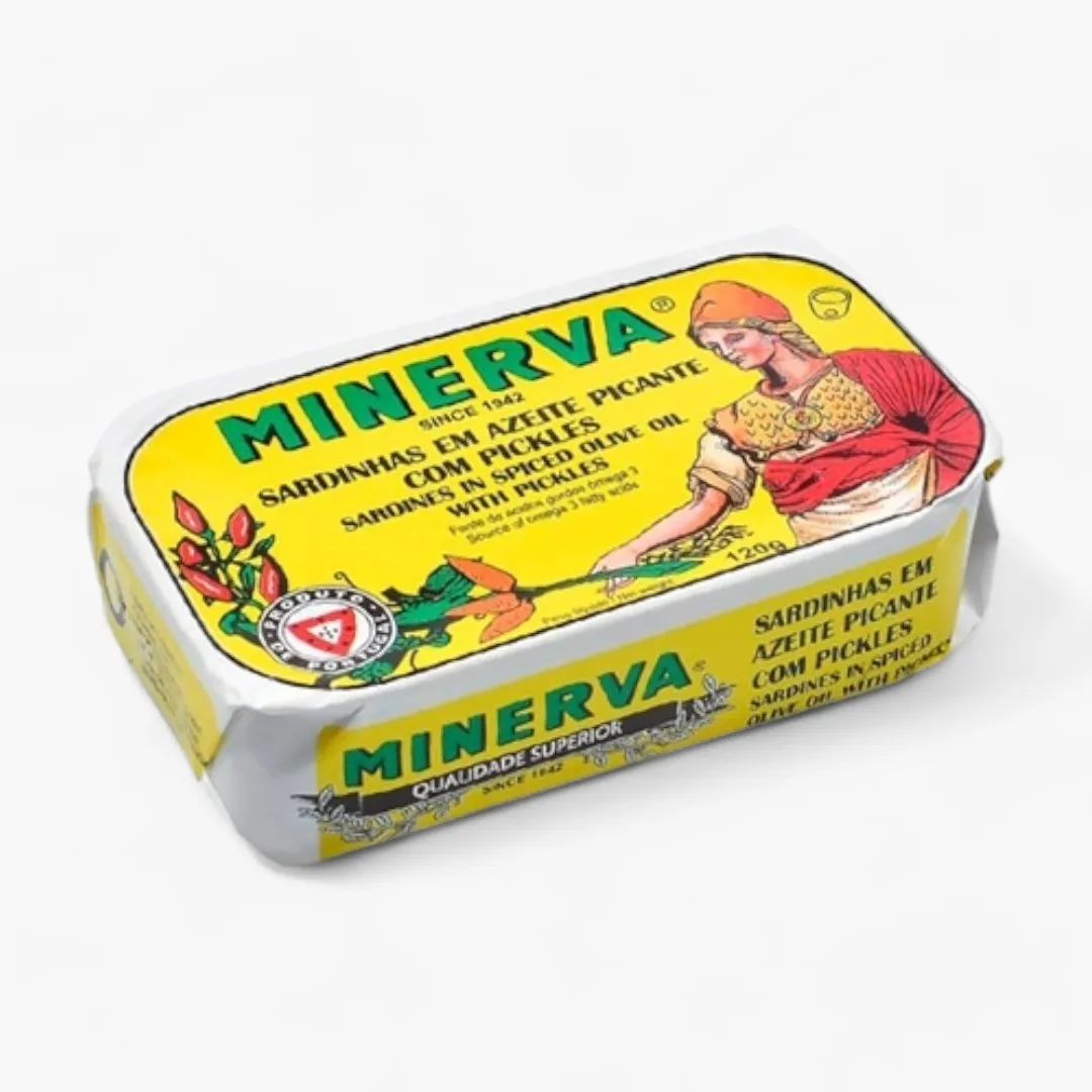 Minerva Sardines in Spiced Olive Oil with Pickles