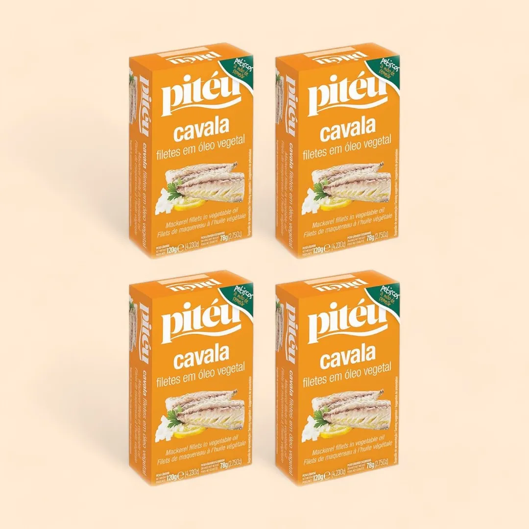 Piteu Mackerel Fillets in Vegetable Oil