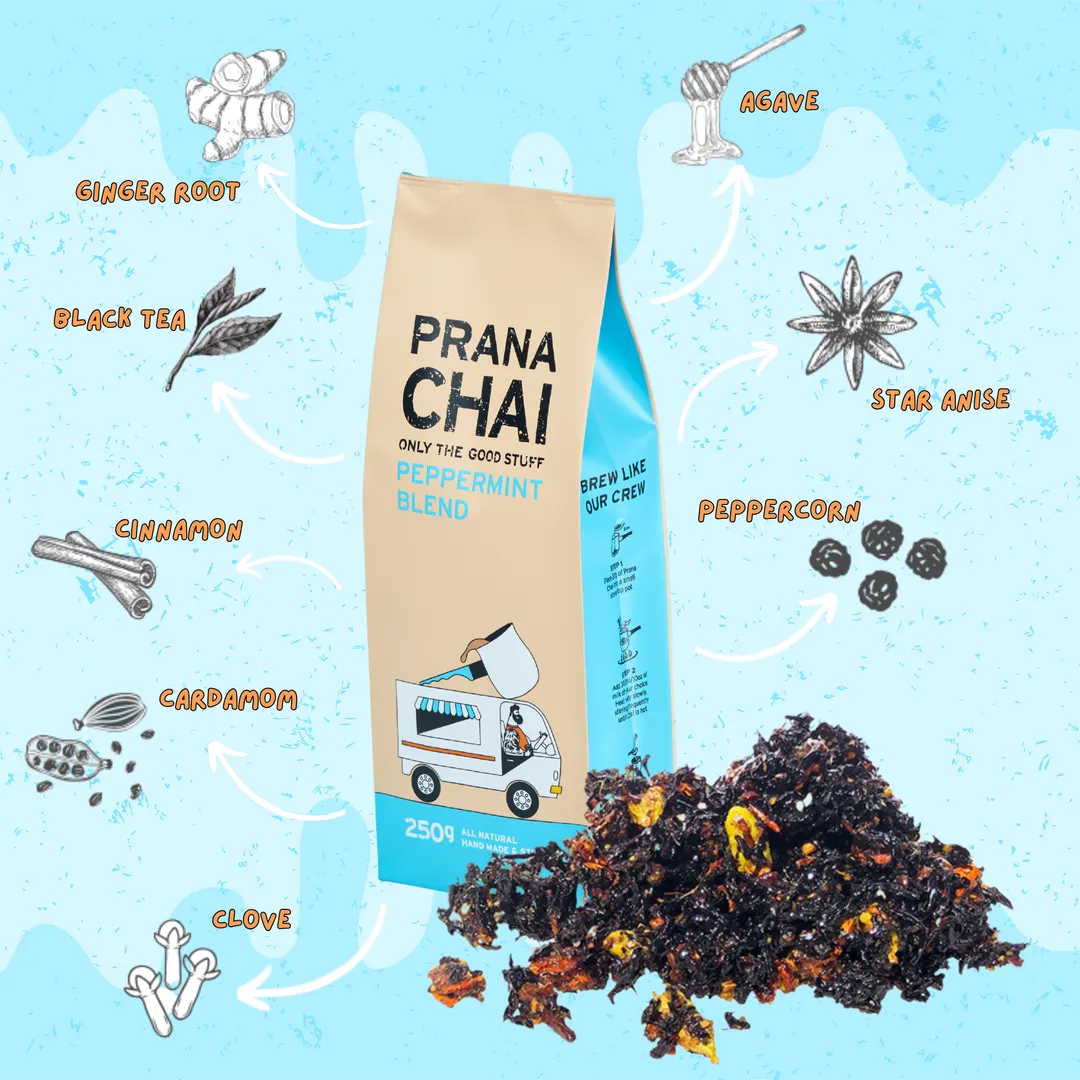 Peppermint Masala Chai 250g, Mint Sticky Chai Blend