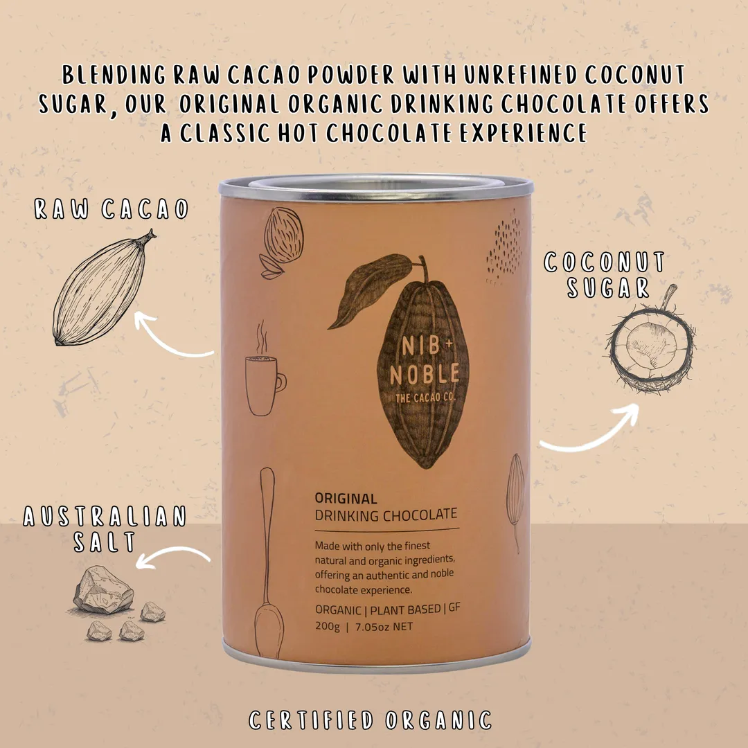 Organic Drinking Chocolate 46% Cacao 200g, Original