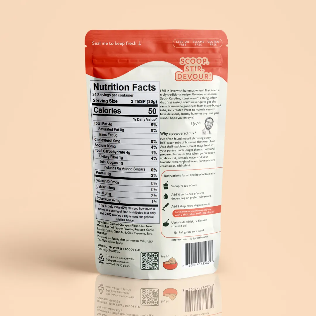 Spicy Harissa Red Pepper Shelf-Stable Hummus Mix