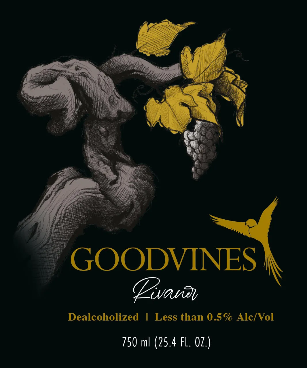 GoodVines Non-Alcoholic Rivaner-White 750ml/25.4oz (case of 12)