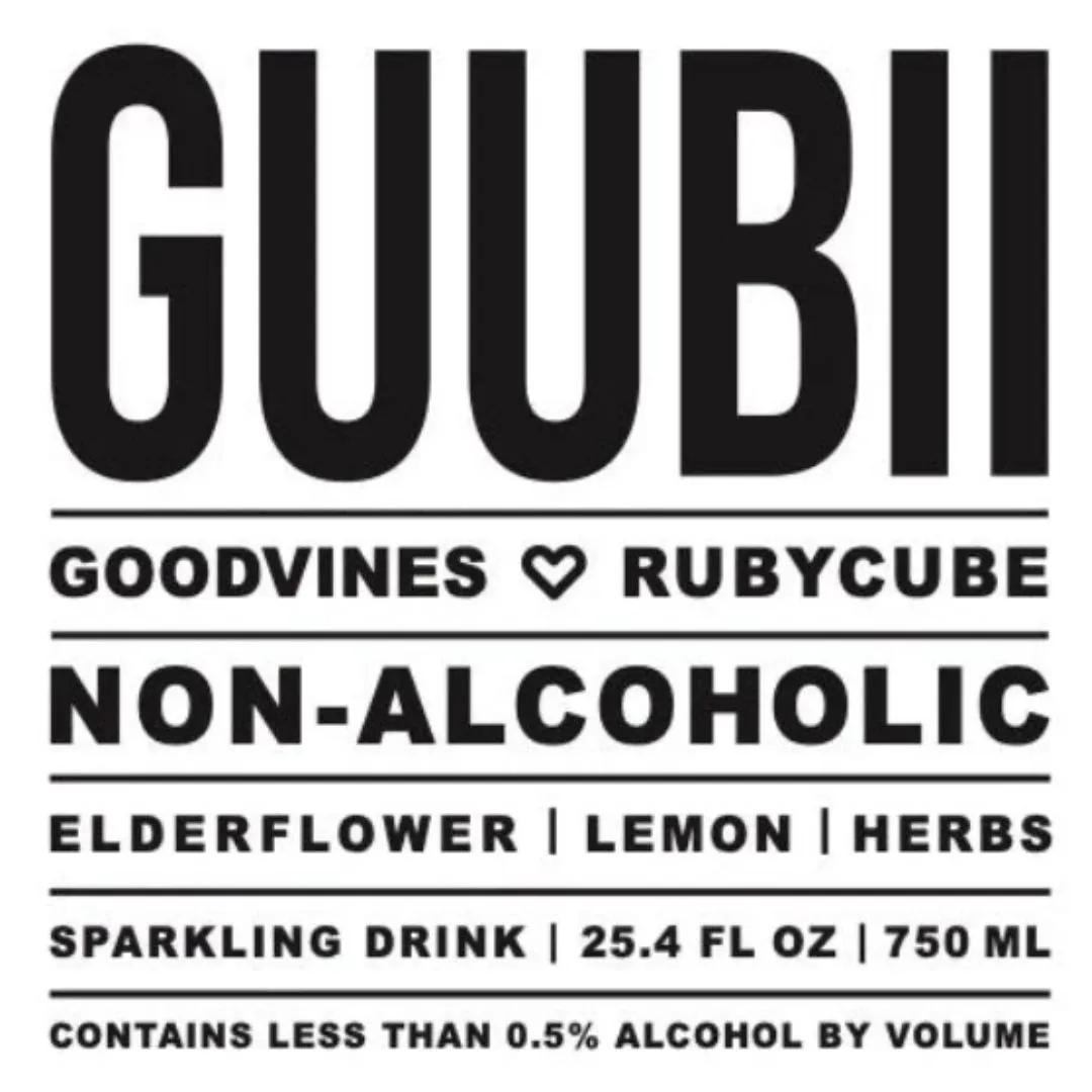GUUBII - Elderflower-Lemon Sparkling Non-Alcoholic Wine HYBRID  750ml (25.4oz)