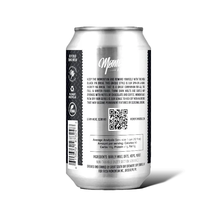 Momentum Brewery - Non-Alcoholic BLACK IPA "Dry Run Series“ (24pk)