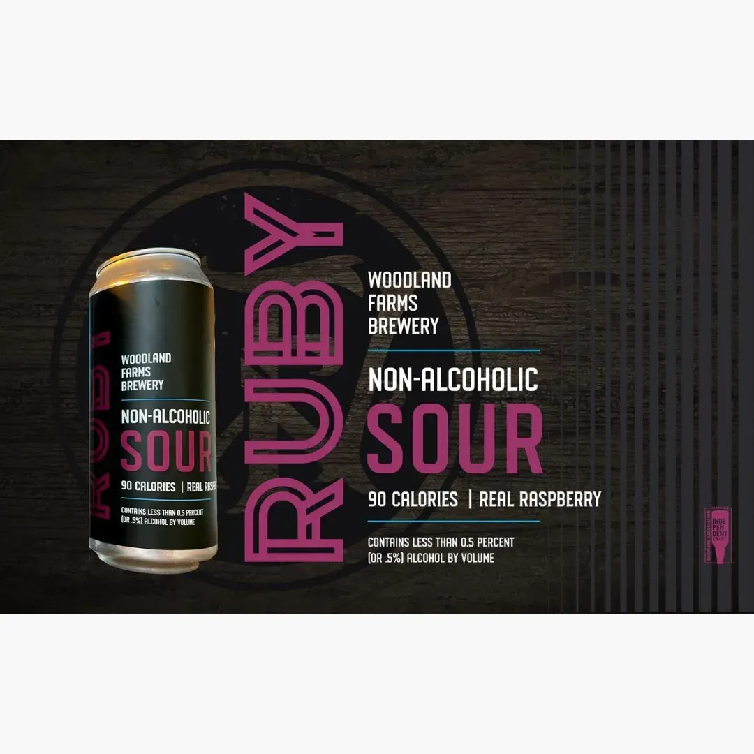 Woodland Farms Brewery Ruby Sour Ale Non-Alcoholic Beer - 16oz (24pk)