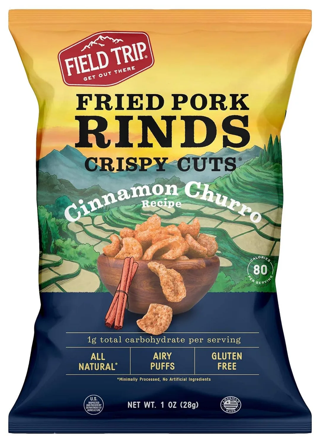 Crispy Cuts Cinnamon Churro Pork Rind (1oz)