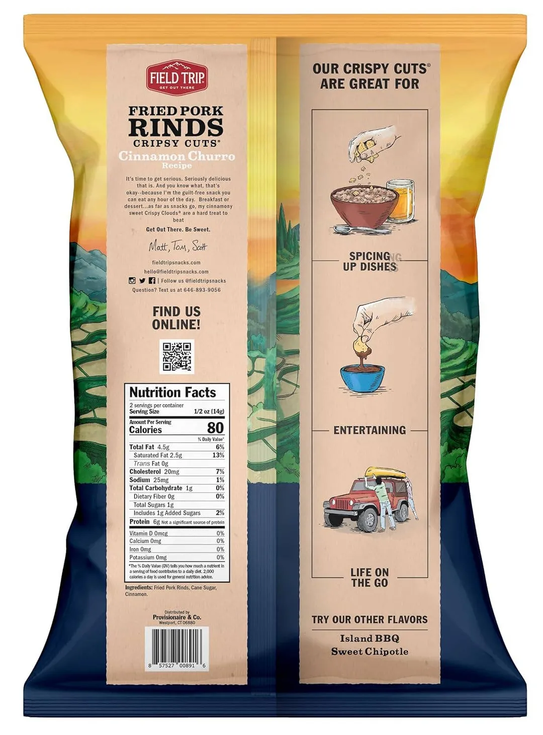 Crispy Cuts Cinnamon Churro Pork Rind (1oz)