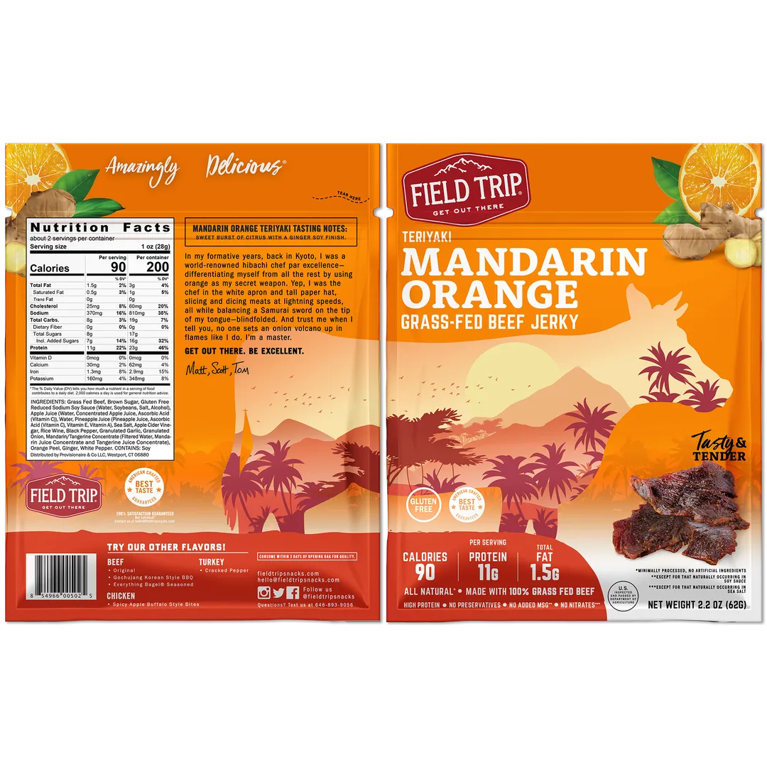 Mandarin Orange Teriyaki Beef Jerky (2.2oz)