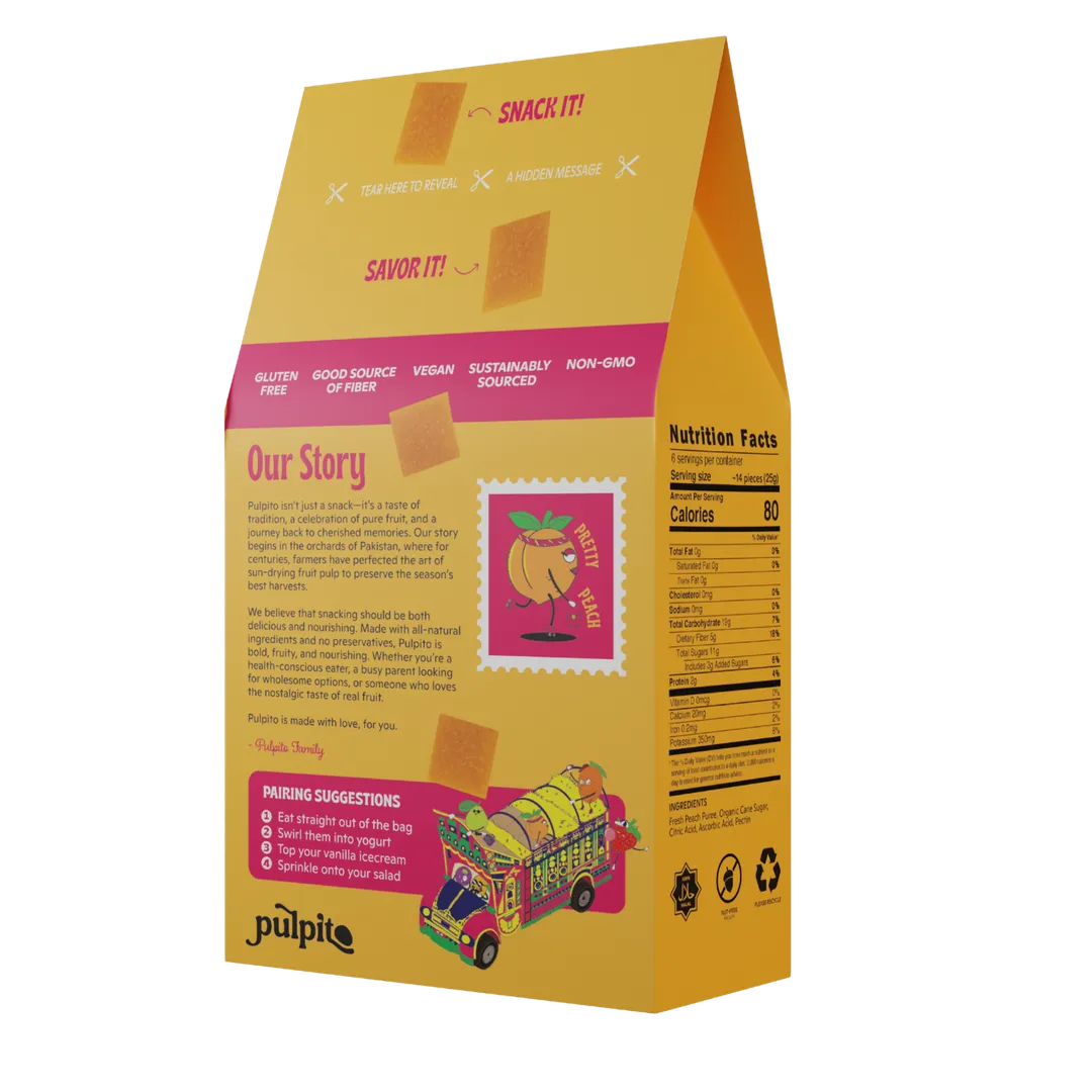 Pretty Peach  - Natural Fruit Snacks - Dried Fruit Bites 