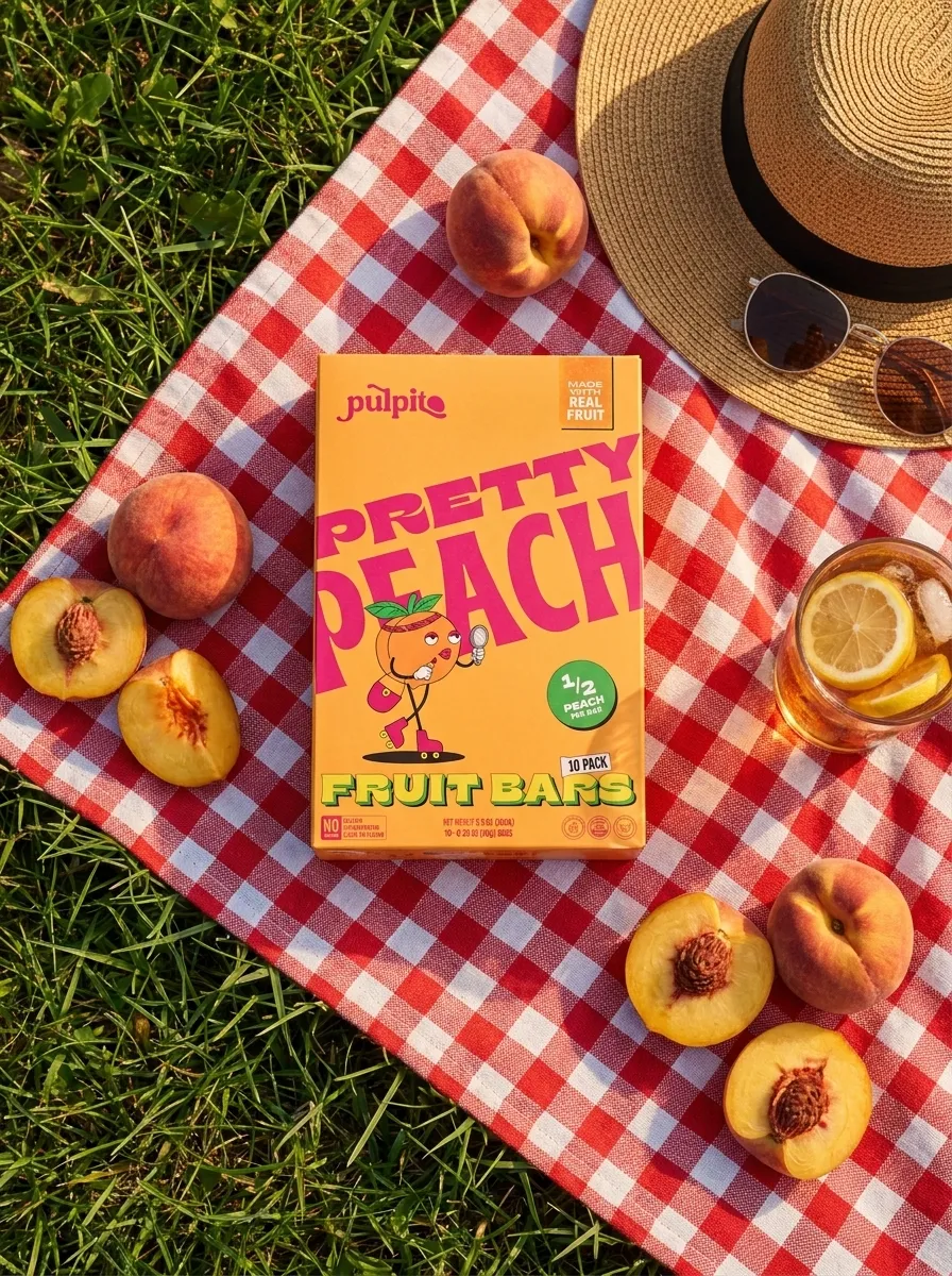 Pretty Peach  - Natural Fruit Snacks - Dried Fruit Bars 