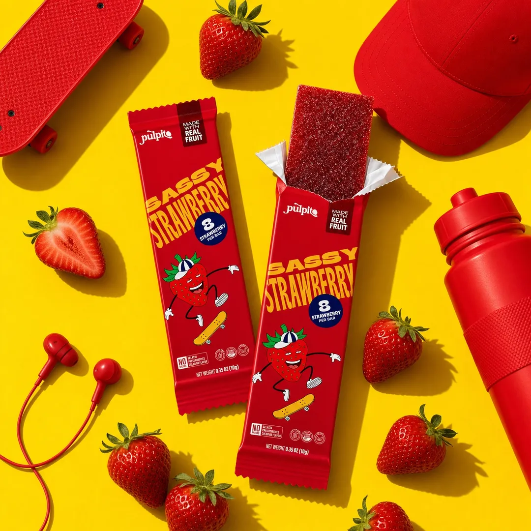  Sassy Strawberry - Natural Fruit Snacks- Dried Fruit Bar 