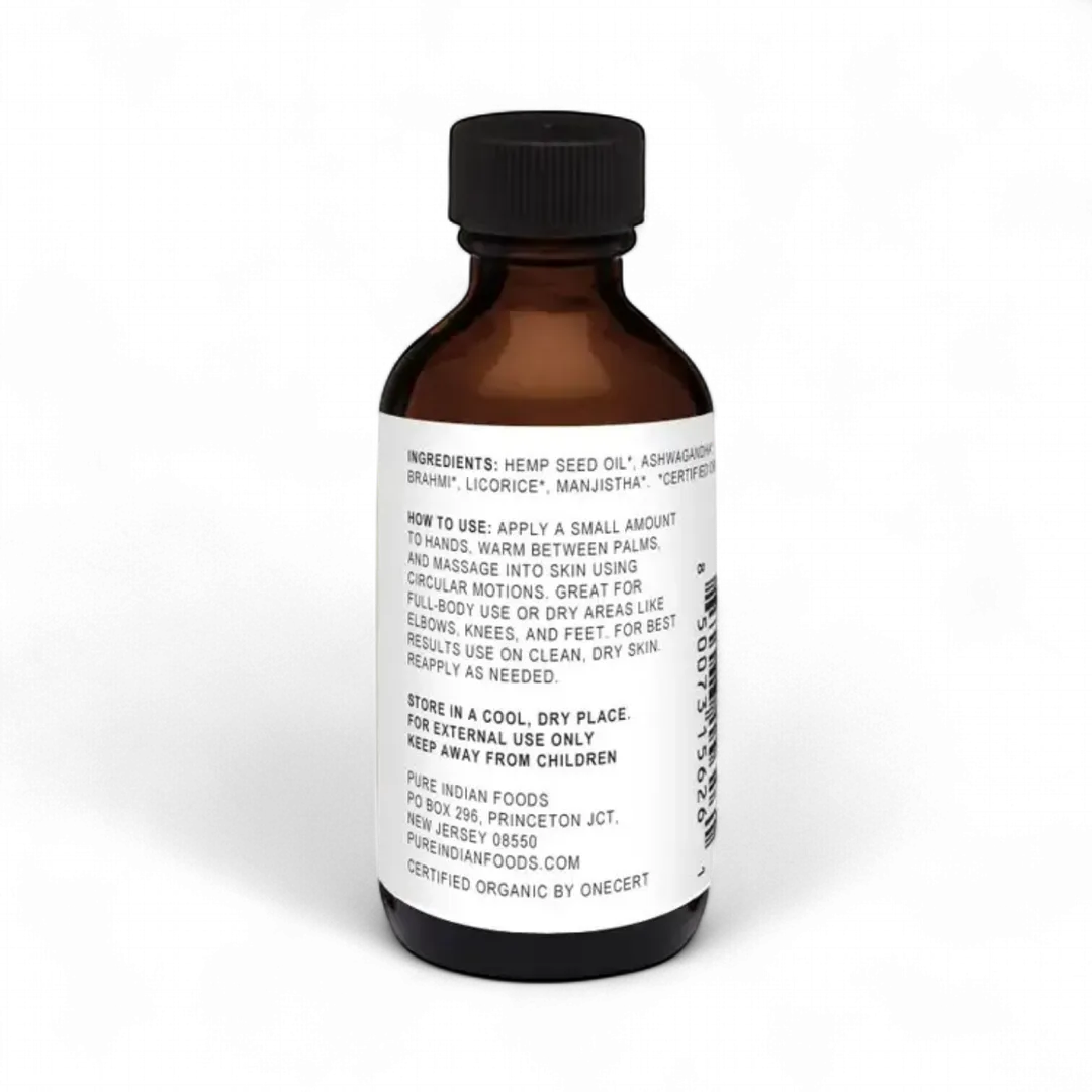 GHEEK™ Ayurvedic Hemp Massage Oil, Certified Organic - 60 mL