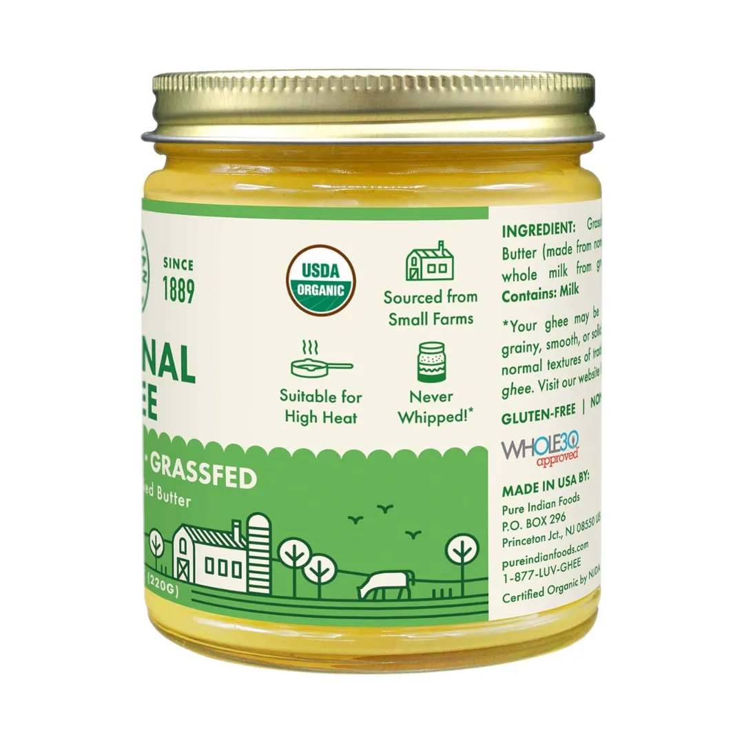 Indian Dessert Ghee, Grassfed and Certified Organic