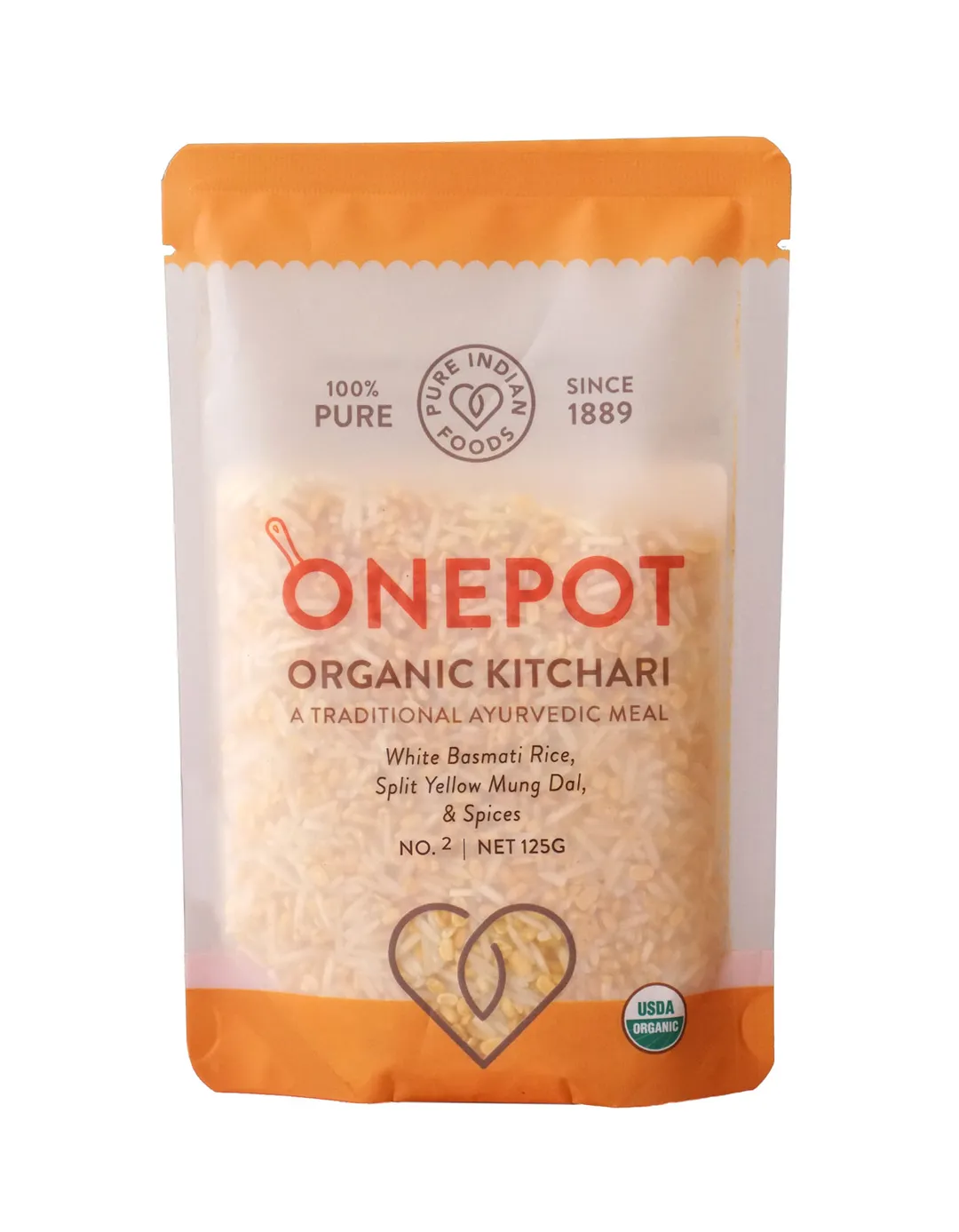 OnePot Kitchari Single Pack Ready-to-Cook Meal, Organic - No.2 - White Basmati Rice & Split Yellow Mung Dal