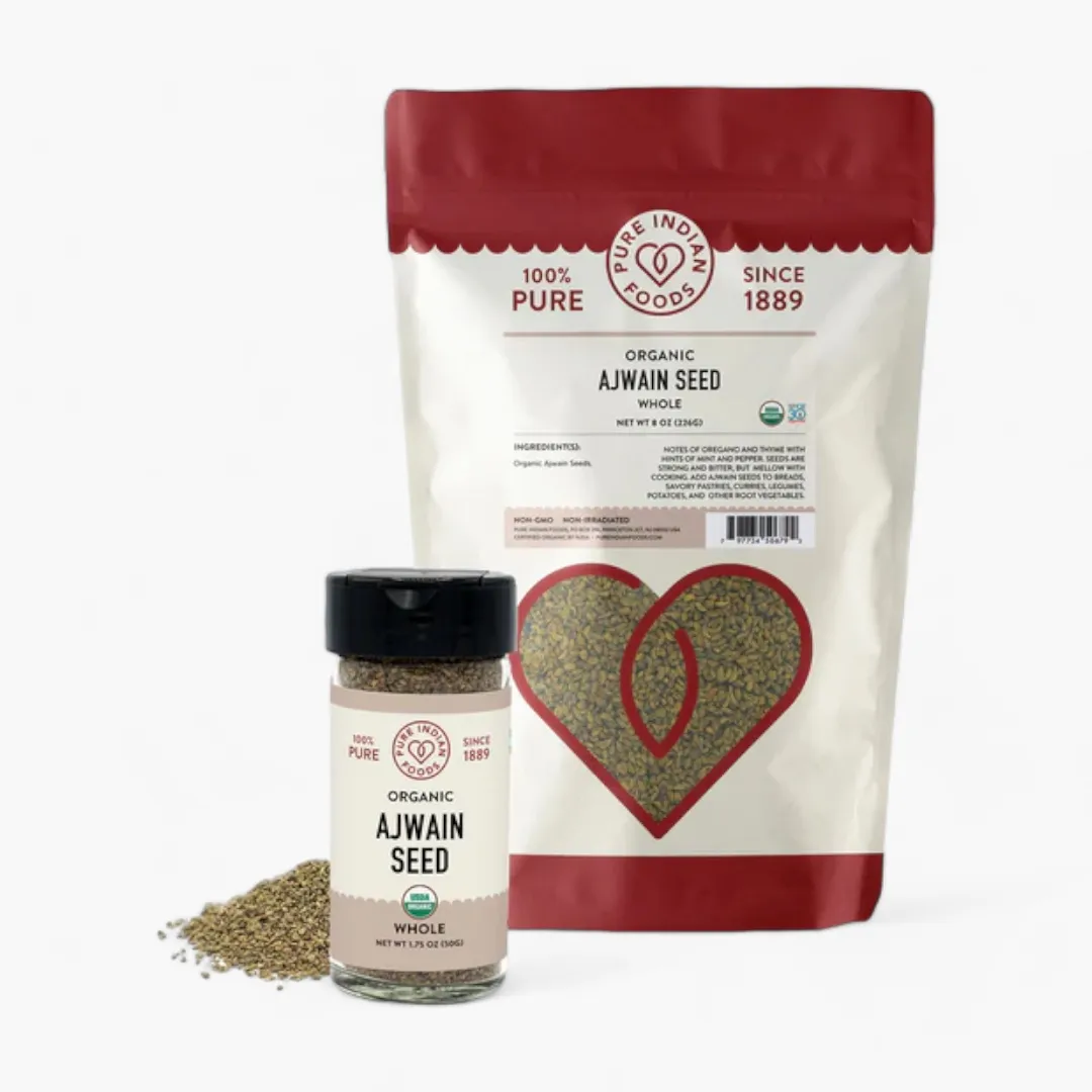 Ajwain Seed, Certified Organic (8 oz (1/2 lb) Resealable Bag)