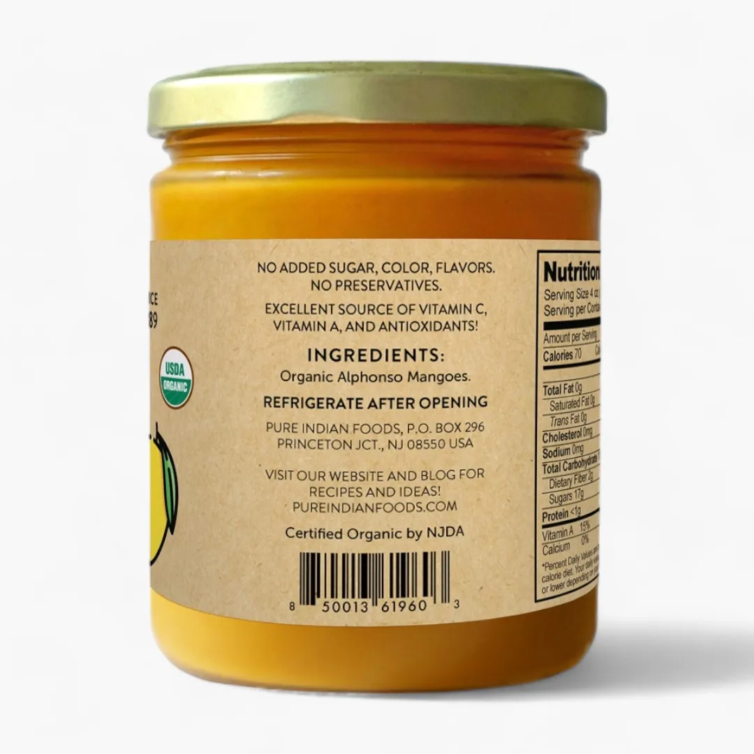Alphonso Mango Puree, Certified Organic