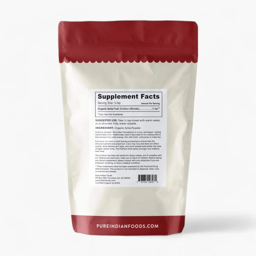 Amla Powder Fine Ground, Certified Organic - 8 oz