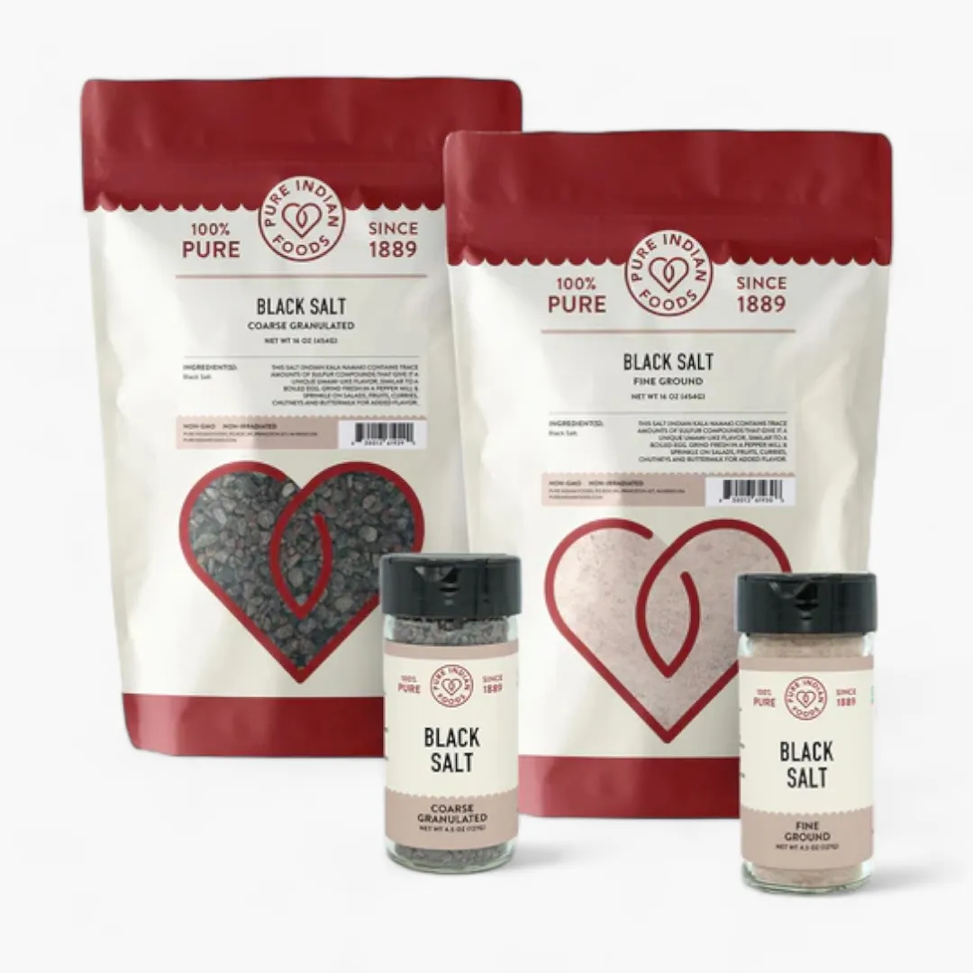 Black Salt (Indian Kala Namak), Fine Ground (4.5 oz Glass Bottle)
