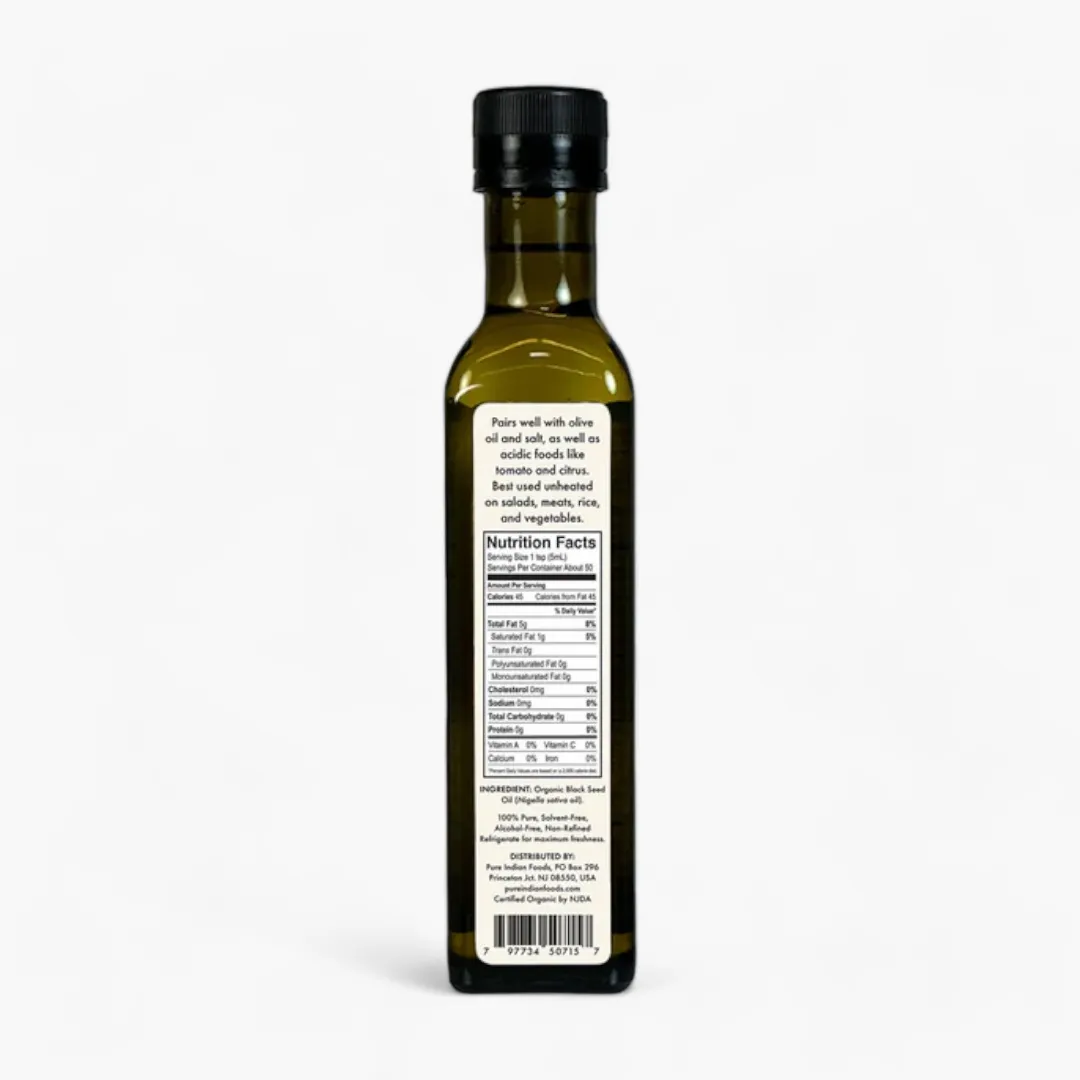 Black Seed Oil, Virgin, Cold-Pressed and Certified Organic