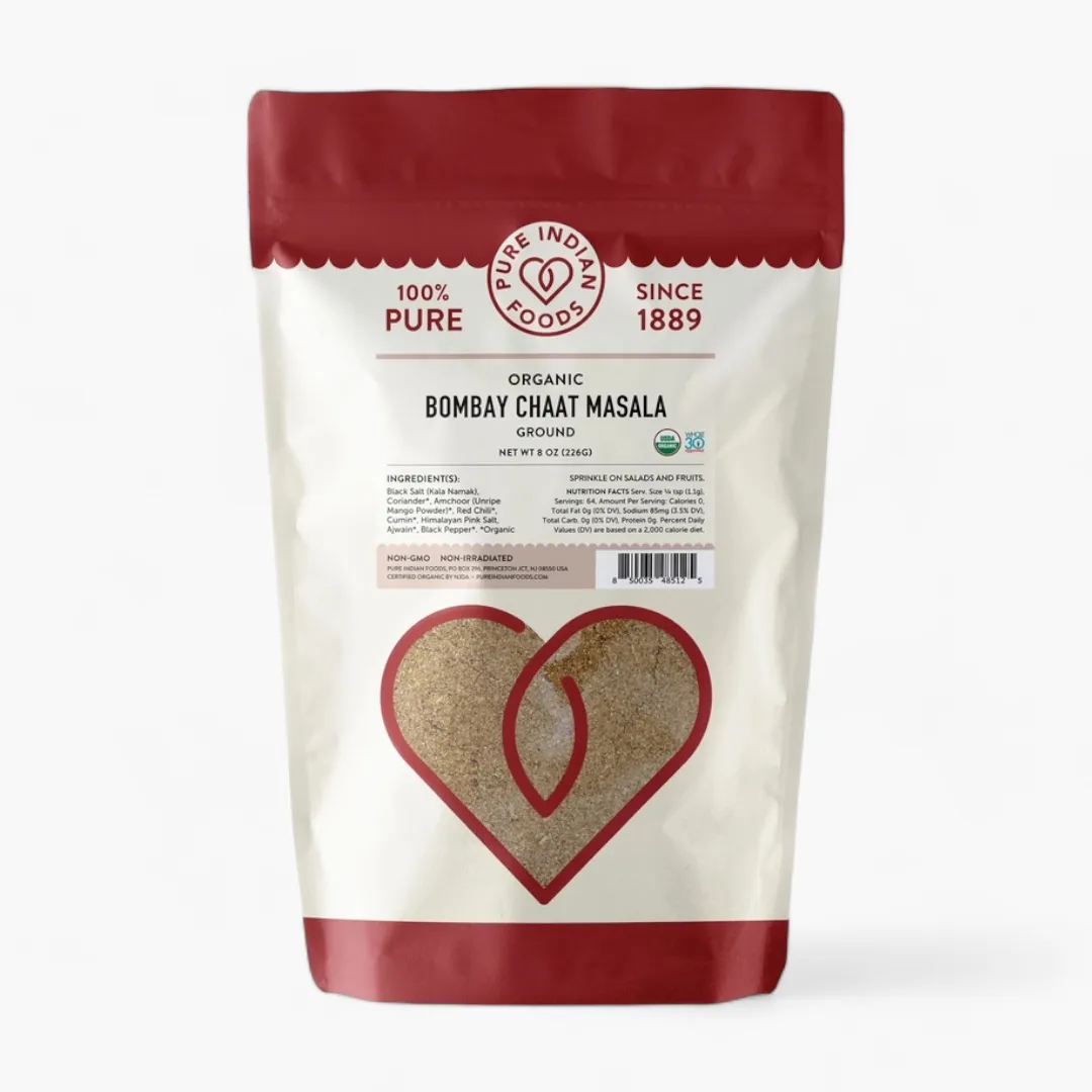 Bombay Chaat Masala Ground, Certified Organic (3oz Spice Bottle)