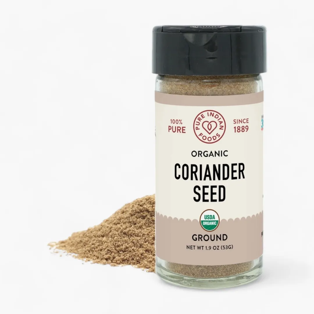 Coriander Seed Ground, Certified Organic (Ground - 8 oz or 1/2 lb Resealable Bag)