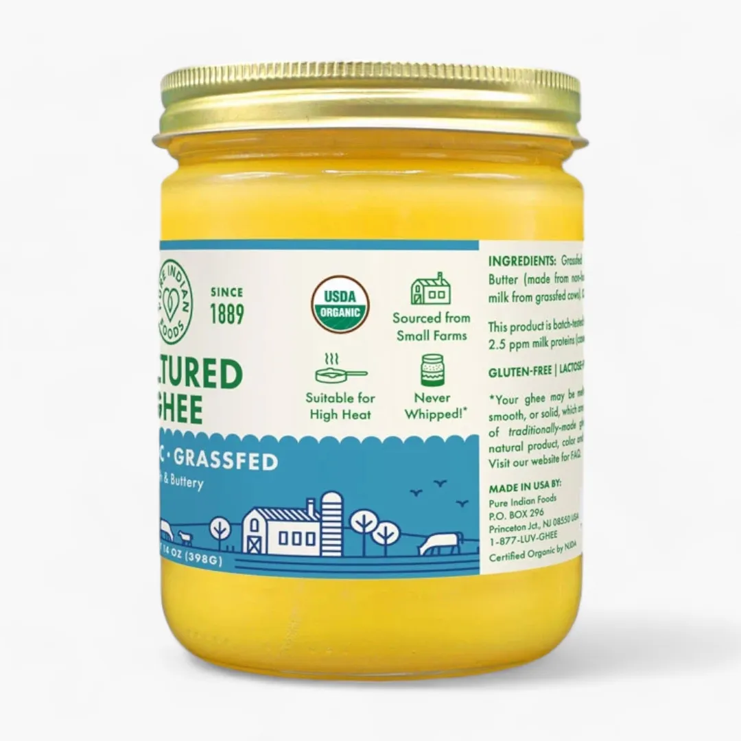 Cultured Ghee, Grassfed and Certified Organic