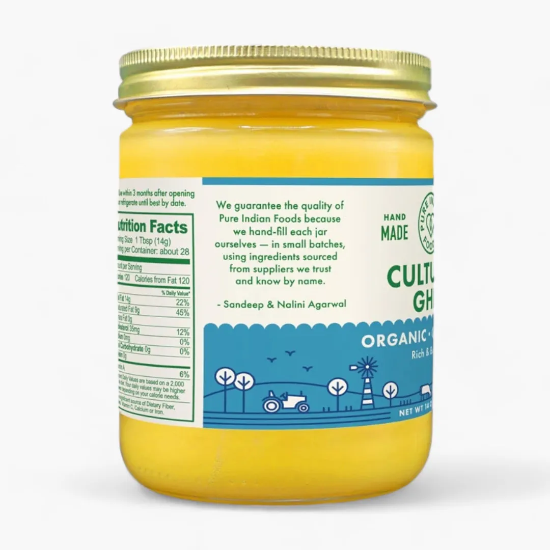 Cultured Ghee, Grassfed and Certified Organic