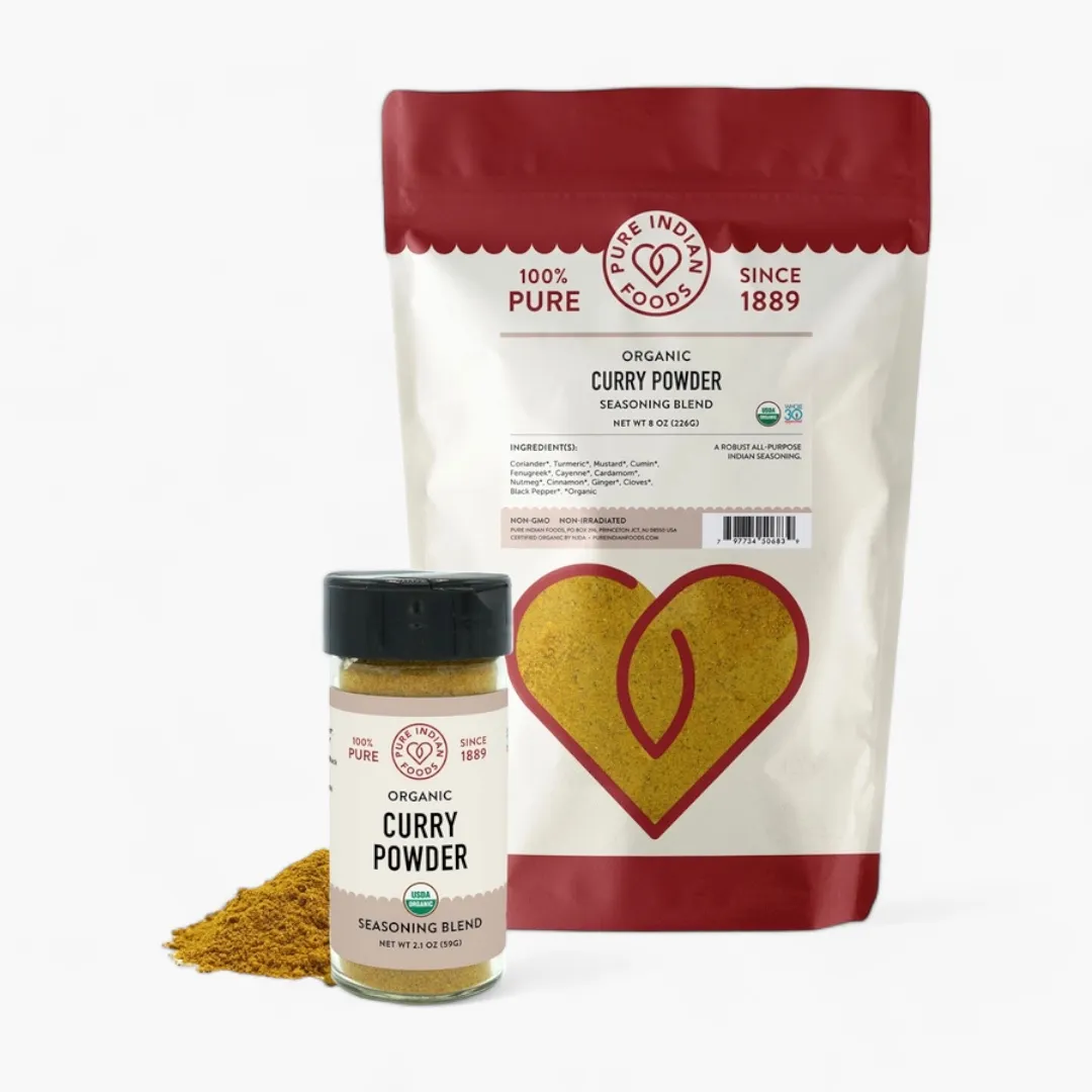 Curry Powder Seasoning Blend, Certified Organic (2.1 oz Glass Bottle)