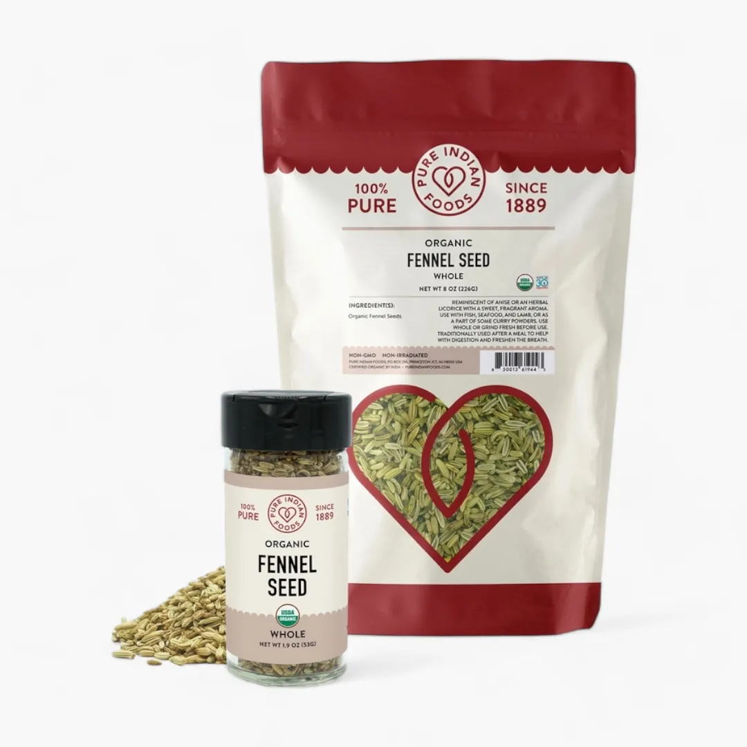 Fennel Seed, Certified Organic (8 oz (1/2 lb) Resealable Bag)