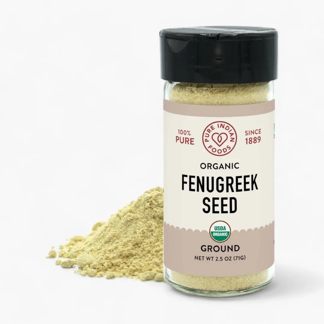 Fenugreek Seed, Certified Organic (Ground - 8 oz or 1/2 lb Resealable Bag)