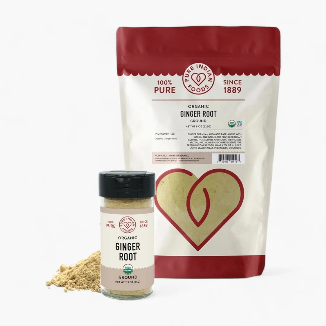 Ginger Root Powder, Certified Organic (2.3 oz Glass Bottle)