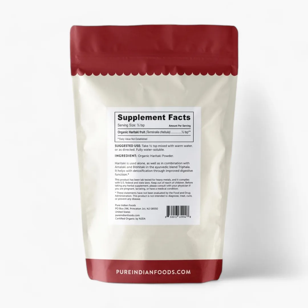 Haritaki Powder, Certified Organic - 8 oz