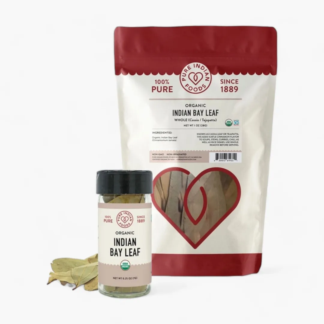 Indian Bay Leaf (Cassia/Tejapatta), Certified Organic (1 oz Foil Bag)