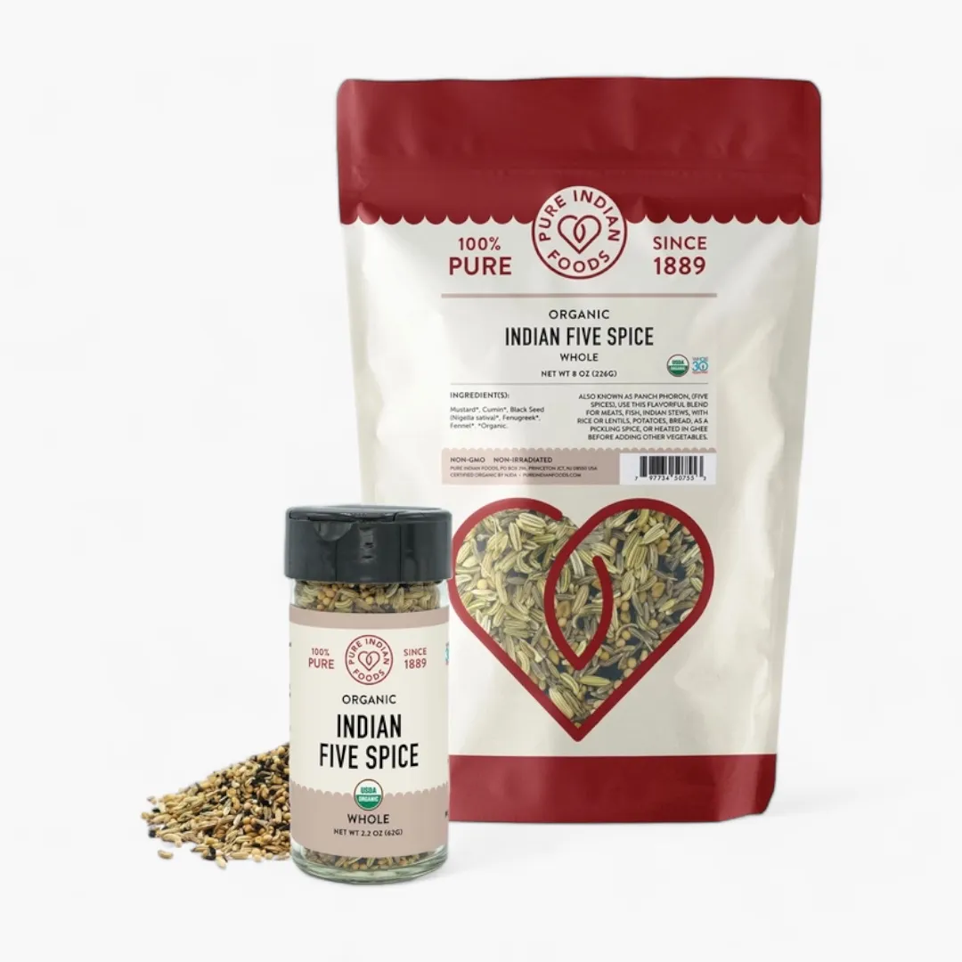 Indian Five Spice Blend (Panch Phoron), Certified Organic (8 oz (1/2 lb) Resealable Bag)