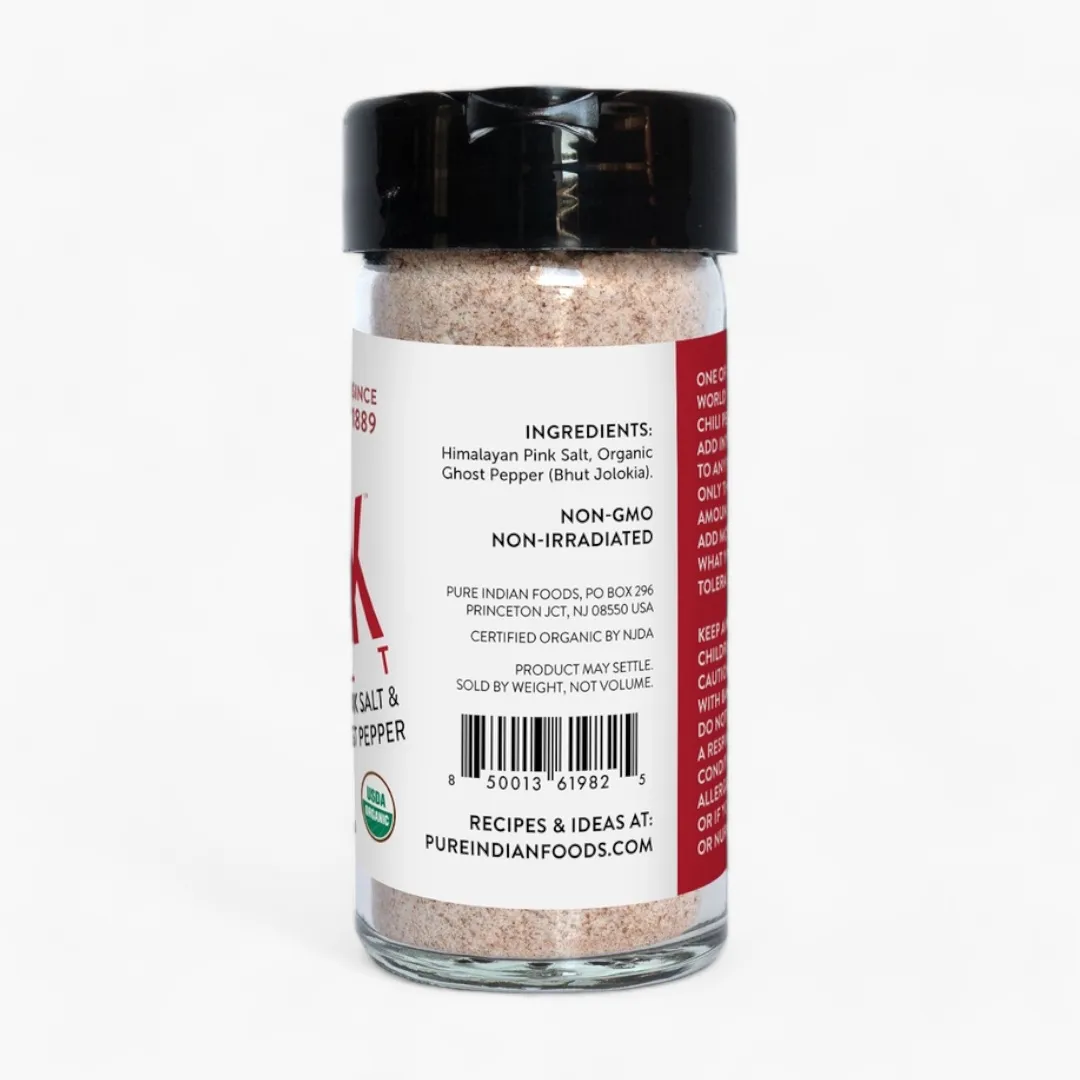 Kick™ Salt - Himalayan Pink Salt & Smoked Ghost Pepper, Cert
