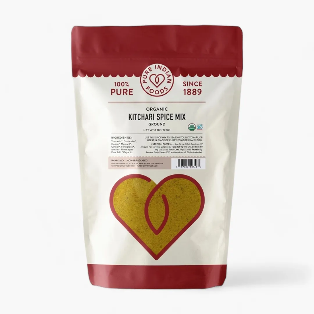 Kitchari Spice Mix, Certified Organic - 2.4 oz Glass Bottle