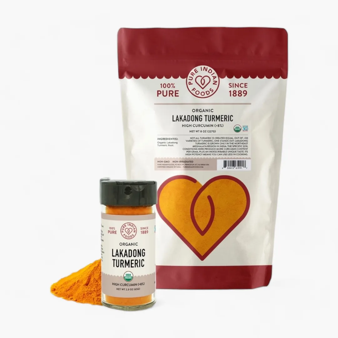 Lakadong Turmeric (High Curcumin >7%), Certified Organic (8 oz (1/2 lb) Resealable Bag)
