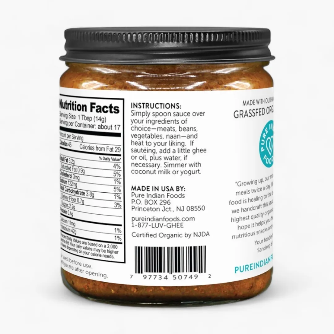Madras Curry Simmer Sauce, Organic